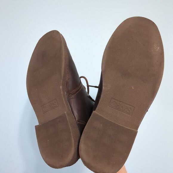 CHAPS CHUKKA DESERT BOOTS MEN'S 10M BROWN CASUAL Oiled Leather Finish - Picture 4 of 5